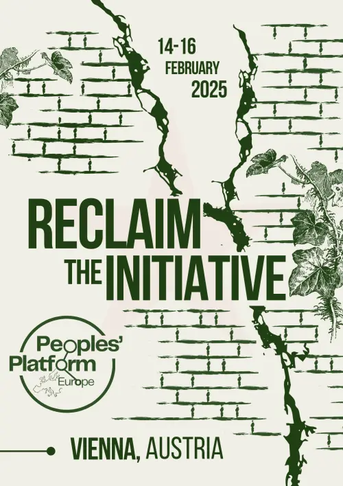 poster promoting the peoples platform europe