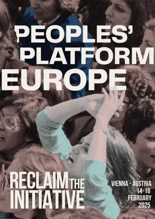 poster promoting the peoples platform europe